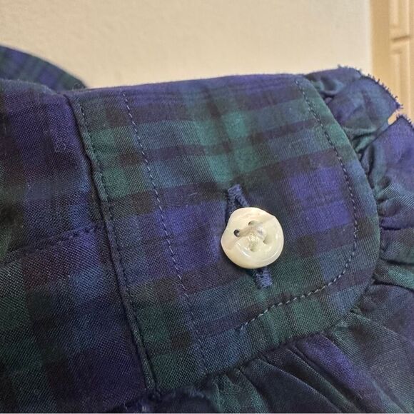 ANN MASHBURN | XS | Blue and Green Plaid Shirt tartan button up down casual top - Picture 4 of 7